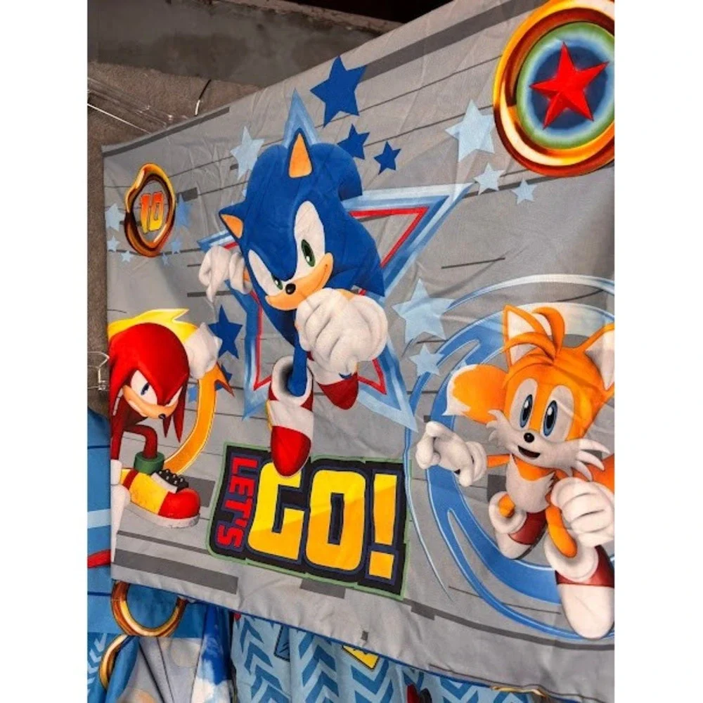 Sonic the Hedgehog Twin Sheet Set 4pc Fitted Flat 2 Pillowcases Sega Blue Kids